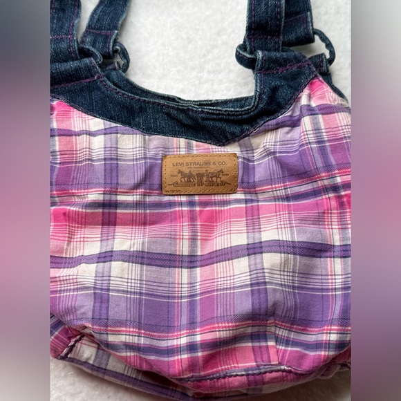 Levi’s Women’s Plaid Purple and Pink Small Shoulder Bag Y2K Streetwear RARE!! - Picture 2 of 8